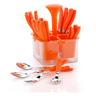 Arni Cutlery Set with Storage Box/Spoon Set/Spoon Stand for Kitchen and Dining 24 Pieces Stainless Steel Cutlery Set