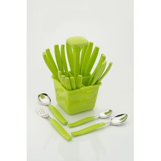 Arni Cutlery Set with Storage Box/Spoon Set/Spoon Stand for Kitchen and Dining 24 Pieces Stainless Steel Cutlery Set