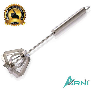 Arni Spring Hand Blender, Hand Beater, Mixi Egg / Lassi / Butter Milk Maker / Mixer Stainless Steel Hand Blender , Rawai