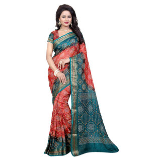 Sharda Creation Multicolor Printed Art Silk Saree - Sarees | Buy online on ZillyBuy