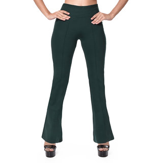 bell bottom pant dark green