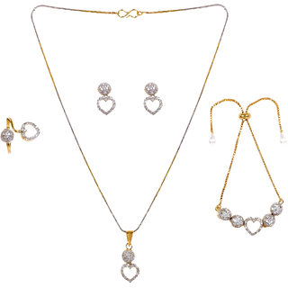 hetprit trendy brass pendent combo set for women