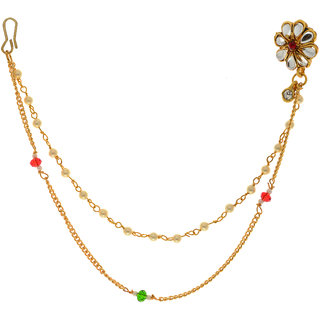 hetprit shimmering graceful gold plated nose pin for women