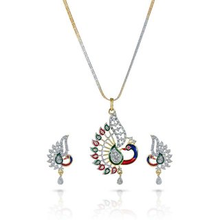 hetprit brass gold plated pendent set for woman