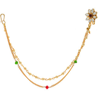 hetprit shimmering gold plated graceful nose pin for women
