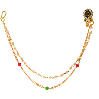 hetprit gold plated shimmering graceful nose pin for women