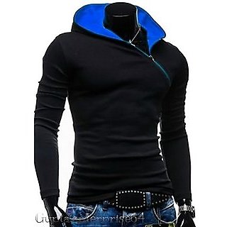 Modern Men Redbrick Black Plain Blue hooddie Full Sleeve Casual T-Shirt For Men 2026 at ShopCirc