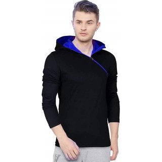 Modern Men Redbrick Black Plain Blue hooddie Full Sleeve Casual T-Shirt For Men 2026 at ShopCirc