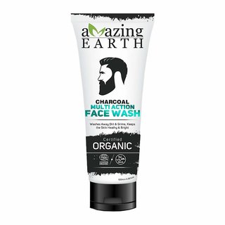 amazing earth charcoal multi action face wash 100 ml