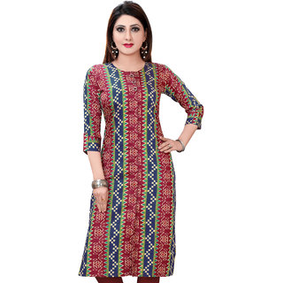 Urban Krowd Women Printed Pure Cotton Straight Kurta  (Multicolor) - Kurtas & Kurta Sets | Buy online on ZillyBuy