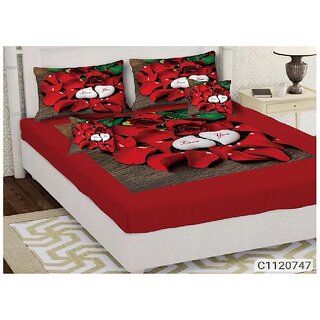 THE HOME STYLE 3D Digital Print Velvet King Size bedsheet Double Bed with 2 Pillow Covers- Duck in Water
