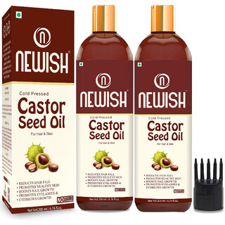 newish castor oil for hair growth 100 pure organic for dry skin nail care eyelashes 200ml pack of 2 