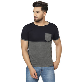 Odoky Mens Multicolor Striped Cotton Blend Round Neck T-Shirt multicolor S