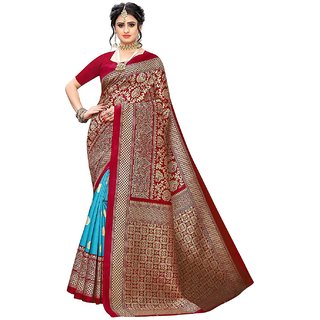 Sharda Creation Rama  Red woven Art Silk Saree - Sarees | Buy online on ZillyBuy