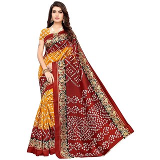 Sharda Creation Red  Yellow  Mysore Silk Saree - Sarees | Buy online on ZillyBuy