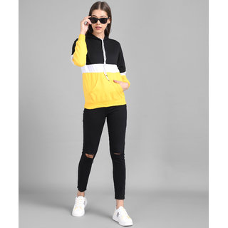 Vivient Women Color Block Hooded Sweatshirt