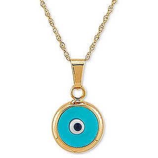 evil eye protection oval mini pendant gold plated  without chain Stone by CEYLONMINE