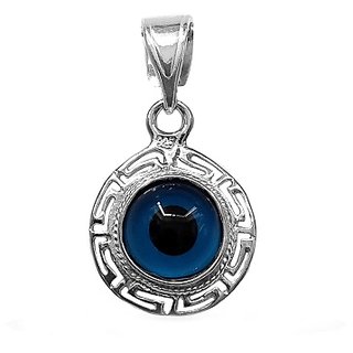 Evil Eye Stone for Protection for unisex  Pendant silver without chain by CEYLONMINE