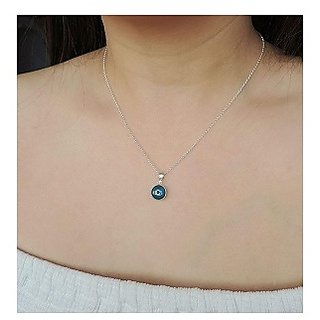 beautifuL blue evil eye locket silver for unisex without chain by CEYLONMINE
