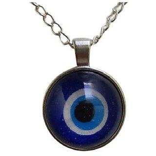 Evil Eye Blue stone silver pendant without chain for unisex by CEYLONMINE