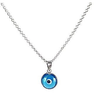 without chain for women silver Pendant evil eye blue stone by CEYLONMINE