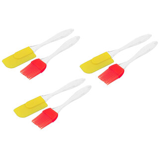 Silicone Spatula and Pastry Brush for Cake Mixer, Decorating, Cooking, Baking and Glazing (Set of 6)(Multicolour) - Cookware | Buy online on ZillyBuy
