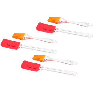 Spatula and Pastry Brush Set, Oil Brush for Cooking, Silicon Brush for Kitchen (Set of 6 ) (Assorted Color) - Cookware | Buy online on ZillyBuy