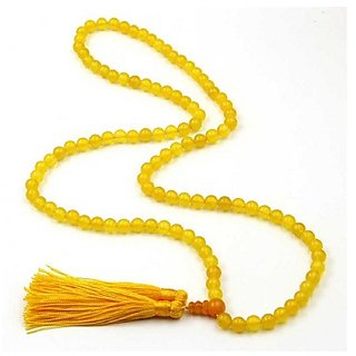 Ceylonmine - Designer Yellow Sapphire  Stone Beads  Single Line Mala for Women & Men
