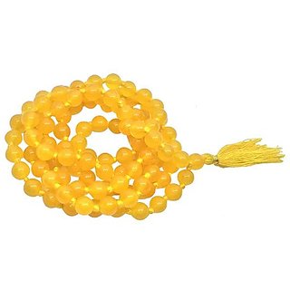 Ceylonmine Yellow Sapphire Stone Mala for Unisex