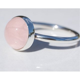 7 Carat  Ring with lab Report Silver rose quartz Stone by JAIPUR GEMSTONE