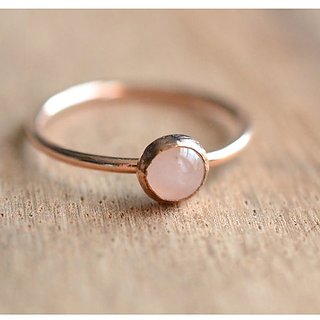 6.25 ratti stone pure rose quartz Gold plated  Ring for unisex by JAIPUR GEMSTONE