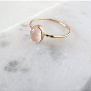 7 Ratti Gold plated rose quartz Stone Ring by JAIPUR GEMSTONE