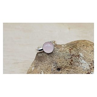 7.25 Carat Stone rose quartz Silver Ring for unisex by JAIPUR GEMSTONE