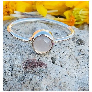 6.5 ratti Ring Natural rose quartz Silver Ring by JAIPUR GEMSTONE for unisex