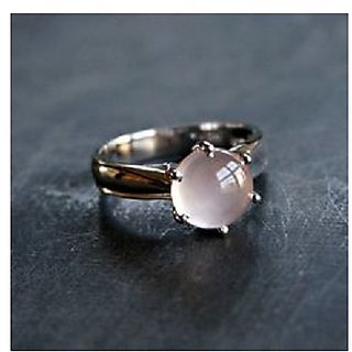 6.5 ratti natural rose quartz  Stone pure Silver Ring for unisex by JAIPUR GEMSTONE