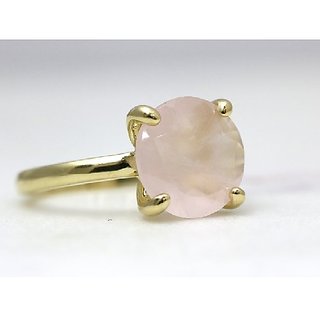 6.25 carat pure rose quartz Gold plated Ring for women by JAIPUR GEMSTONE