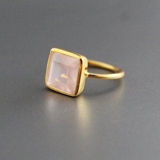 7 Carat Classic rose quartz Gold Ring by JAIPUR GEMSTONE