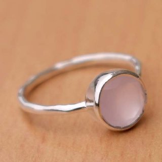 6.5 Carat A+ Quality rose quartz Gemstone Silver Ring by JAIPUR GEMSTONE