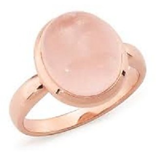 rose quartz Ring 7 Carat natural and Gemstone gold plated Ring by JAIPUR GEMSTONE