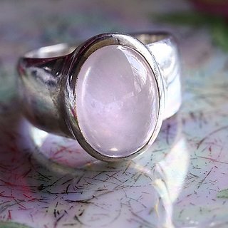 rose quartz Ring in 6.5 carat sterling silver by JAIPUR GEMSTONE