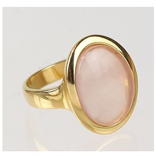 7 Ratti Natural IGI Lab Certified rose quartz Stone gold plated Ring by JAIPUR GEMSTONE