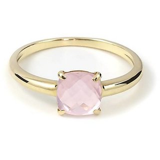 rose quartz Ring Stone 7 Ratti gold plated(Ashthdhatu)  RING Natural Stone by JAIPUR GEMSTONE