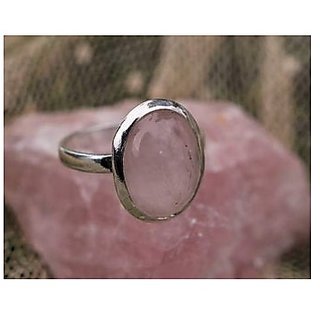 Certified 6.5 Carat  Silver rose quartz  Stone Ring by JAIPUR GEMSTONE
