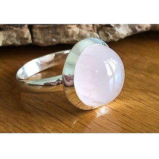 6.5 Ratti rose quartz pure Silver Ring for Unisex by JAIPUR GEMSTONE