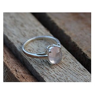 6.5 Ratti rose quartz  Ring Natural  Silver Stone Ring by JAIPUR GEMSTONE