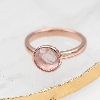 Natural rose quartz gold plated Ring 7 carat by JAIPUR GEMSTONE