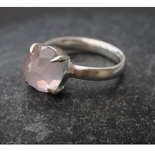 7.25 Ratti rose quartz  silver Ring for Unisex by JAIPUR GEMSTONE