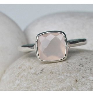 rose quartz  Ring 6.5 carat  silver ring  by JAIPUR GEMSTONE