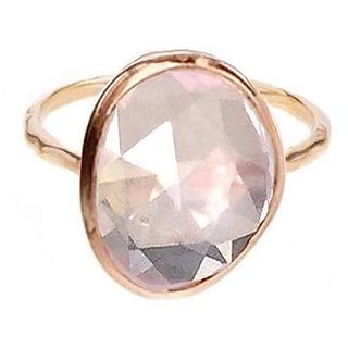 rose quartz gold plated Ring 7 carat  natural Gemstone Stone by JAIPUR GEMSTONE