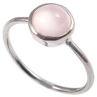 6.5 Carat Natural Stone Silver rose quartz Ring for unisex by JAIPUR GEMSTONE